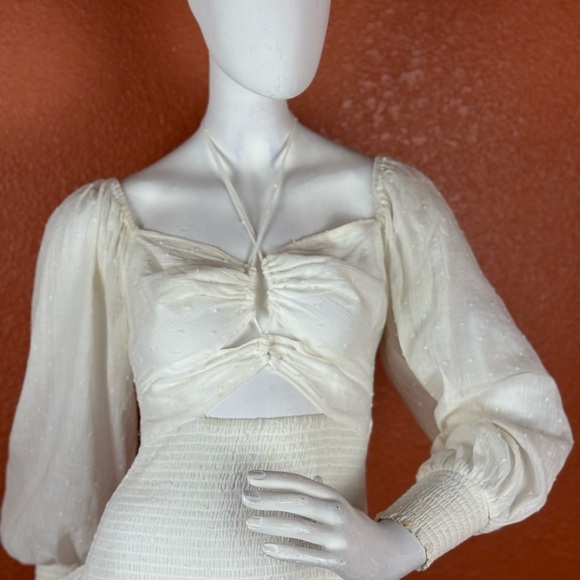 ASTR THE LABEL WHITE MARIETTA CINCHED BUST CUTOUT MINI DRESS Small. C18 - Picture 4 of 16